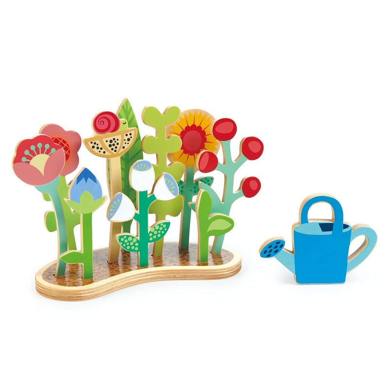 Tender Leaf Toys - Flower Bed - Indoor Garden Pretend Play Wooden Toy with Flowers and Foliage - Educational, Creative and Basic Life Learning Skills Fun for Children 3+ - Image 1